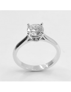 Solitaire or et diamant Duchesse 0,70 ct. Diamant rond (brillant) de 1 carat serti sur chaton 4 griffes - or 18 carats 2