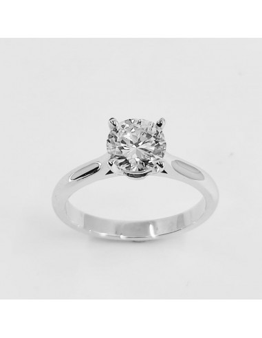 Solitaire or et diamant Duchesse 0,70 ct. Diamant rond (brillant) de 1 carat serti sur chaton 4 griffes - or 18 carats