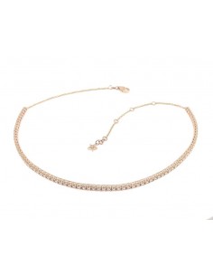 Collier or et diamant River. Rivière de diamants souple - or 18 carats