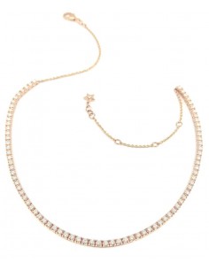 Collier or et diamant River. Rivière de diamants souple - or 18 carats 2