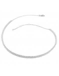Collier or et diamants Aster. Rivière souple de 93 diamants - or 18 carats