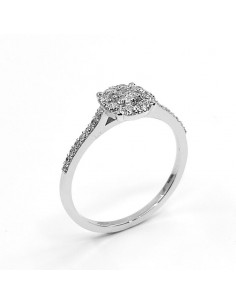 Solitaire illusion Domina. modèle réhaussé avec un diamant central de 0,10 ct - or 18 carats. 2