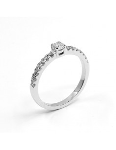 Solitaire or et diamants Luna