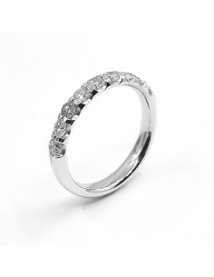 Alliance demi tour 9 diamants pour 0,80 ct - or 18 carats