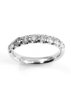 Alliance demi tour 9 diamants pour 0,80 ct - or 18 carats 2