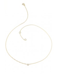 Collier Diamant solo 0,15 ct sur chaton 3 griffes - or 18 carats 2