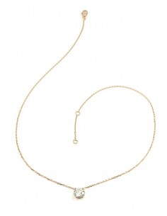 Collier avec un diamant solitaire de 1,54 ct. Monture extra plate. Chaine maille forçat diamantée - or 18 carats 2