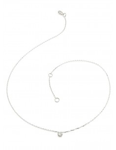 Collier avec un diamant solitaire de 0,40 ct sur chaine maille forçat diamantée - or 18 carats. 2