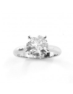 Solitaire or et diamant Duchesse. Diamant taille brillant de 1,65 ct sur chaton 4 griffes - or blanc 18 carats 2