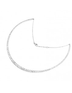 Collier rivière rigide avec 111 diamants. finition chaine avec mousqueton - or 18 carats 2