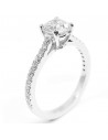 Solitaire accompagné Duchesse2 avec un diamant rond (Brillant) de 0,74 ct - or 18 carats.