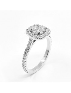 Bague or et diamants Lady. Entourage carré avec diamant central de 0,61 ct - or 18 carats 2