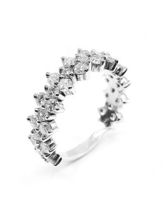 Alliance Femme or et diamants Esther. Modèle 3/4 de tour - or 18 carats