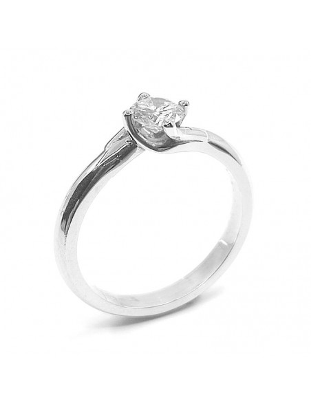 Solitaire or et diamant tourbillon, 1 diamant de 0,29 ct serti sur chaton 4 griffes - or 18 carats