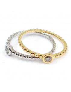 Solitaire avec un diamant serti clos sur corps boulé - or 18 carats 2