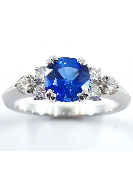 Bague coussin saphir outlet