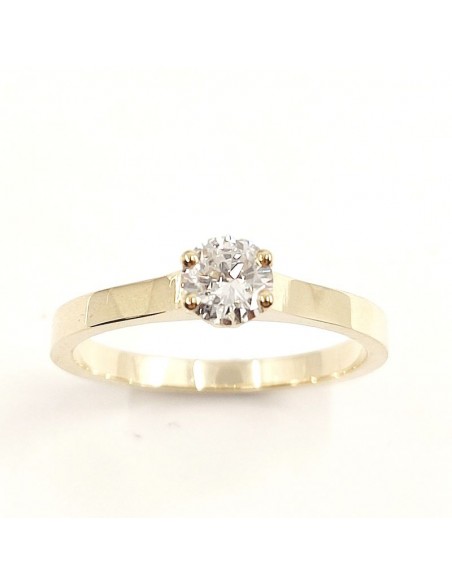 Solitaire diamant Victoria. 0,10 ct - or 18 carats