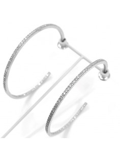 Créoles grand modèle de 49mm de diamètre pavée de 150 diamants - or 18 carats.