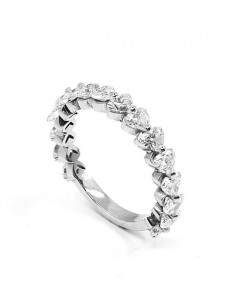Alliance diamants Coeur. 16 diamants cœur en 3/4 de tour - Or 18 carats 2