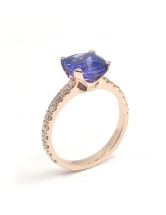 Bague diamants Tanzanite