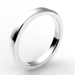 Alliance carré bords arrondis 3 mm - or 18 carats