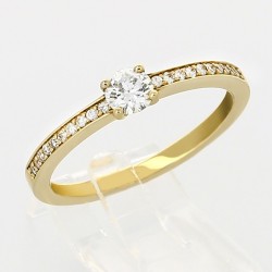 Solitaire or et diamants Adeline. Corps serti - or 18 carats