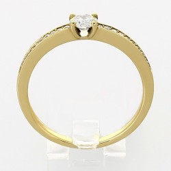 Solitaire or et diamants Adeline. Corps serti - or 18 carats 2