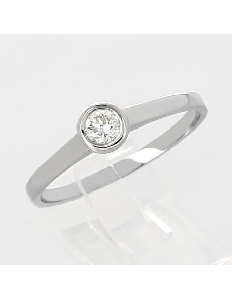Solitaire or et diamant Adèle. Serti d'un diamant en serti clos - or 18 carats