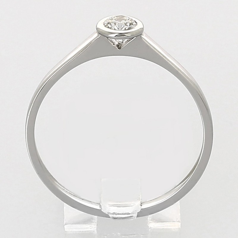 Solitaire or et diamant Adèle. Serti d'un diamant en serti clos - or 18 carats