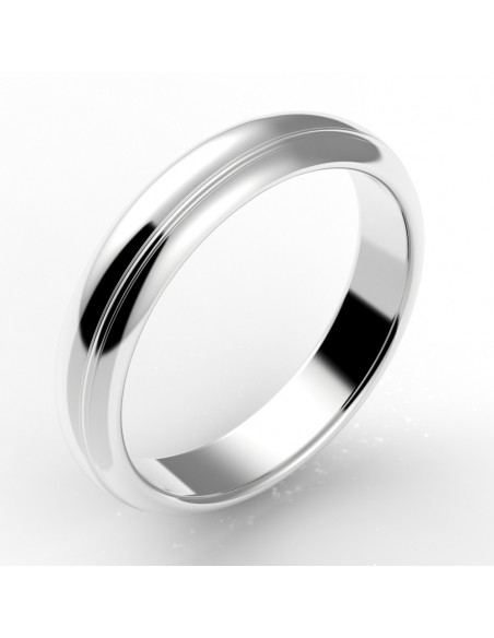 Alliance or homme Thierry rainurée 4,5 mm - or 18 carats