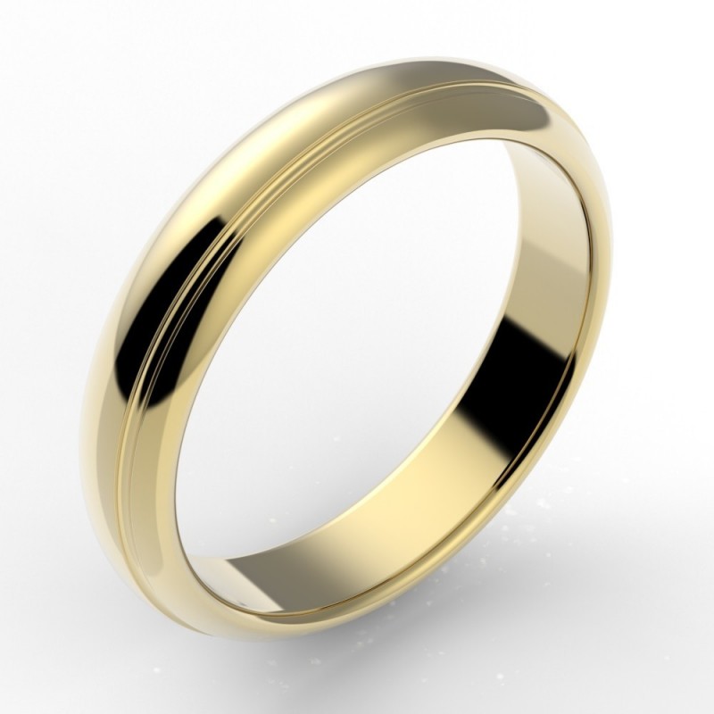 Alliance or homme Thierry rainurée 4,5 mm - or 18 carats