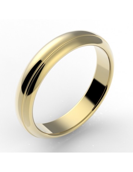 Alliance or homme Thierry rainurée 4,5 mm - or 18 carats
