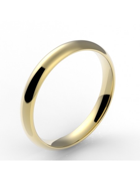 Alliance demi jonc 3 mm - or 18 carats