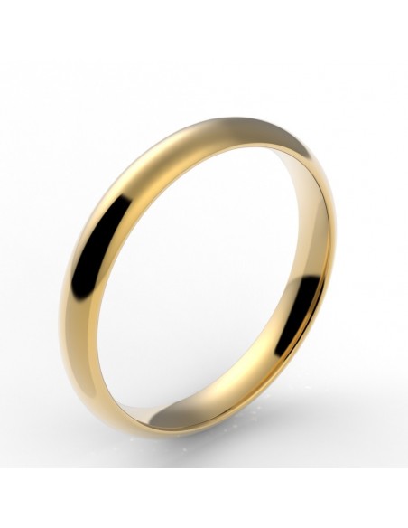 Alliance demi jonc 3 mm - or 18 carats