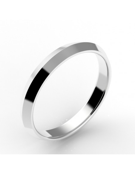 Alliance biseautée or 18 carats 3 mm 