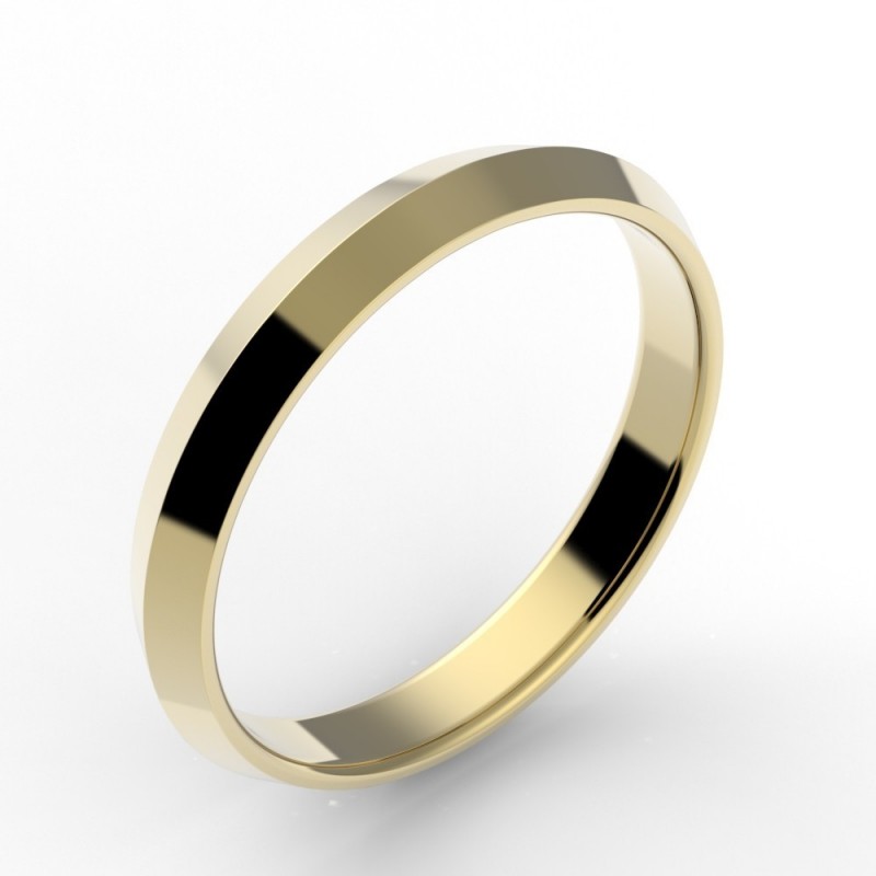 Alliance biseautée or 18 carats 3 mm 