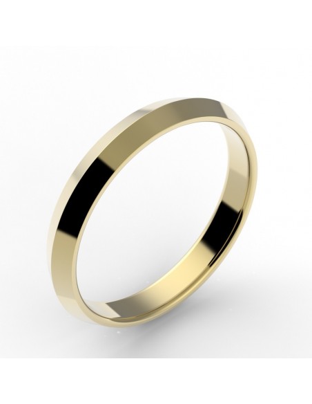 Alliance biseautée or 18 carats 3 mm 