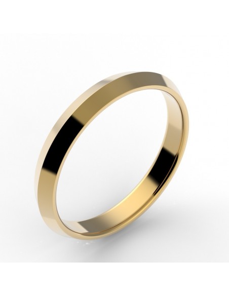 Alliance biseautée or 18 carats 3 mm 