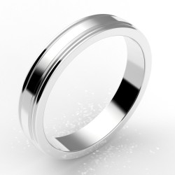 Alliance godron homme or 18 carats 4 mm