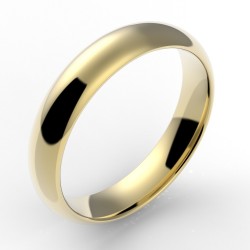 Alliance homme demi jonc 4,5 mm - or 18 carats 2