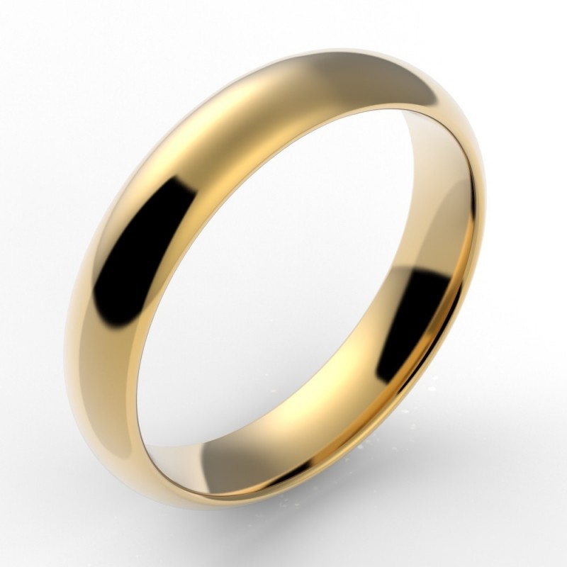 Alliance homme demi jonc 4,5 mm - or 18 carats Alliance homme demi jonc 4,5 mm - or 18 carats