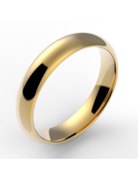 Alliance homme demi jonc 4,5 mm - or 18 carats Alliance homme demi jonc 4,5 mm - or 18 carats