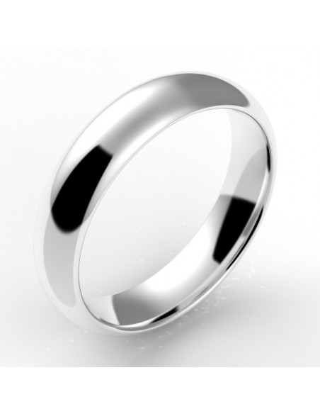 Alliance homme demi jonc 5 mm - or 18 carats