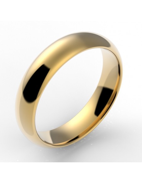 Alliance homme demi jonc 5 mm - or 18 carats
