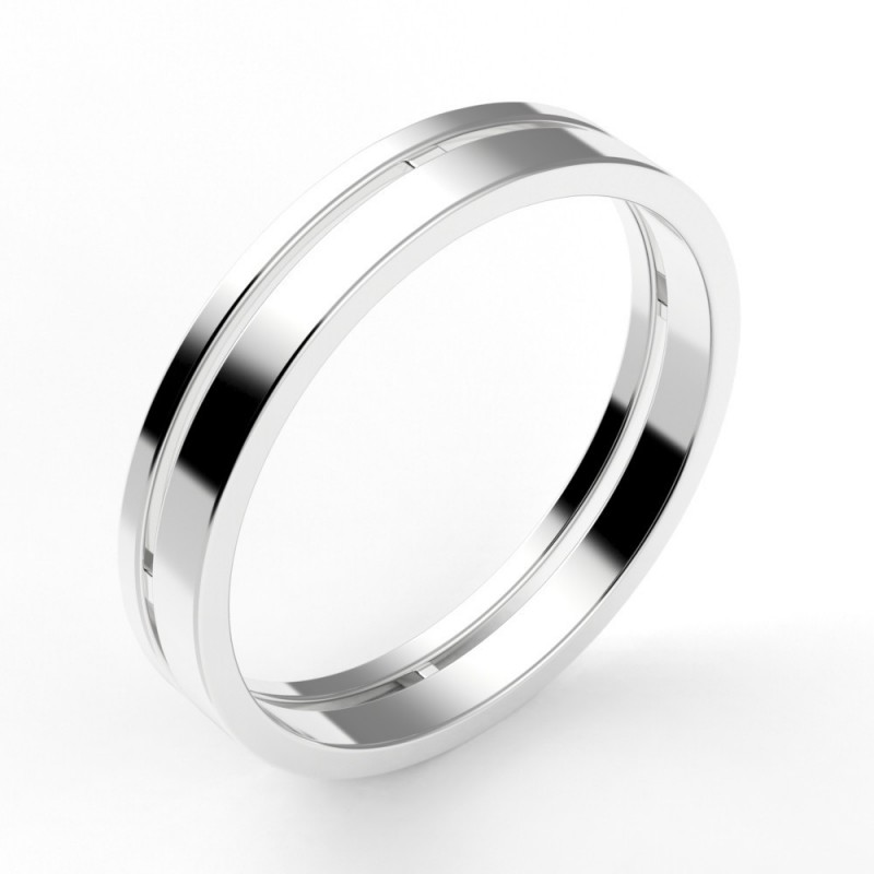 Alliance or femme Lisa. Deux anneaux - or 18 carats - 3,5 mm