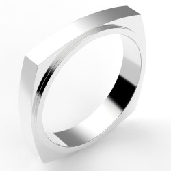 Alliance or Homme Adrien carrée bombée - or 18 carats