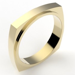 Alliance or Homme Adrien carrée bombée - or 18 carats 2
