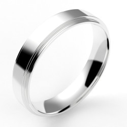 Alliance or Homme Anthony. Double anneau - or 18 carats - 4,5 mm