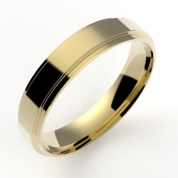 Alliance or Homme Anthony. Double anneau - or 18 carats - 4,5 mm 2