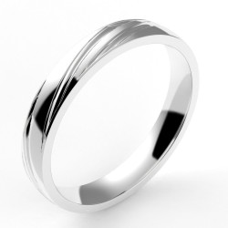 Alliance or Homme Paul. Ruban en  spirale - or 18 carats - 3,5 mm